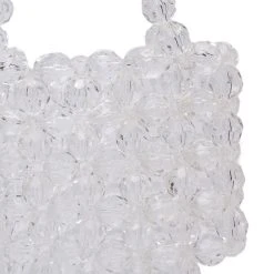 ENCHANTED BEADED BAG IN CLEAR -handbag shop enchanted beaded bag in clear clear 4 4