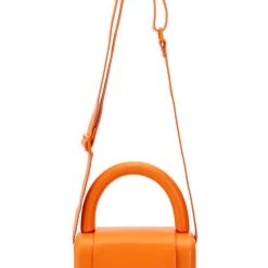 EVERLY PU BOX BAG IN ORANGE -handbag shop everly pu box bag in orange orange 4 4