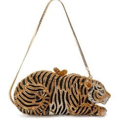 EYE OF THE TIGER RHINESTONE CLUTCH