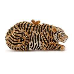 EYE OF THE TIGER RHINESTONE CLUTCH -handbag shop eye of the tiger rhinestone clutch multi 4 4