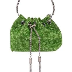 handbag shop -handbag shop feeling lucky rhinestone pouch purse green 3 3