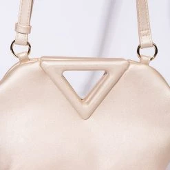 BERMUDA TRIANGLE CHAMPAGNE POUCH BAG -handbag shop felicity triangle champagne pouch bag champagne 4 4