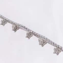 FLY HIGH RHINESTONE CZ ANKLET -handbag shop fly high rhinestone cz anklet silver 3 3 c1