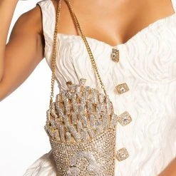 FRENCH FRIED ALL DAY BLINGED CLUTCH -handbag shop french fried all day blinged clutch gold 1 1