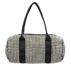 FTW RHINESTONE CYLINDER PURSE
