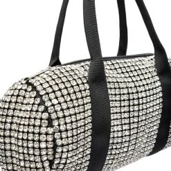 FTW RHINESTONE CYLINDER PURSE -handbag shop ftw rhinestone cylinder purse silver 4 4
