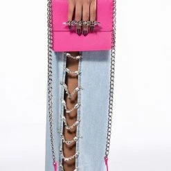 GET LIT PINK KNUCKLE CROSSBODY PURSE -handbag shop get lit pink knuckle crossbody purse pink 1 1