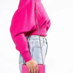 GET LIT PINK KNUCKLE CROSSBODY PURSE -handbag shop get lit pink knuckle crossbody purse pink 2 2