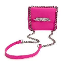 GET LIT PINK KNUCKLE CROSSBODY PURSE -handbag shop get lit pink knuckle crossbody purse pink 3 3 c1