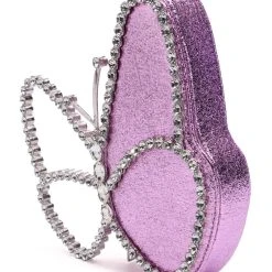 GLASS ANIMALS RHINESTONE HANDLE BAG -handbag shop glass animals rhinestone handle bag pink 5 5