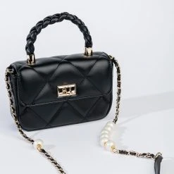 GOOD AS HELL PEARL BLACK QUILTED BAG -handbag shop good as hell pearl black quilted bag black 3 3 c1