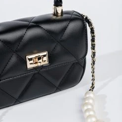 GOOD AS HELL PEARL BLACK QUILTED BAG -handbag shop good as hell pearl black quilted bag black 4 4 c1