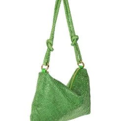 GREEN WITH ENVY EMBELLISHED EVENING BAG -handbag shop green with envy embellished evening bag green 3 3