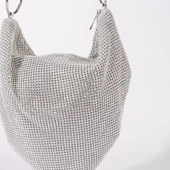 HANDKERCHIEF BLING BAG -handbag shop handkerchief bling bag silver 3 3
