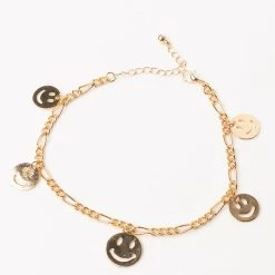 HAPPY ON THE INSIDE ANKLET -handbag shop happy on the inside anklet gold 2
