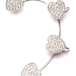 HEAR THE LOVE EMBELLISHED EAR CUFF 6 HEAR THE LOVE EMBELLISHED EAR CUFF -handbag shop hear the love embellished ear cuff silver 2 2