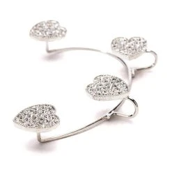 HEAR THE LOVE EMBELLISHED EAR CUFF 7 HEAR THE LOVE EMBELLISHED EAR CUFF -handbag shop hear the love embellished ear cuff silver 3 3