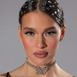 HEART HAIR GEM STICKERS IN SILVER -handbag shop heart hair gem stickers in silver silver 1 1