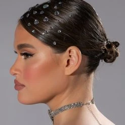 HEART HAIR GEM STICKERS IN SILVER -handbag shop heart hair gem stickers in silver silver 2 2