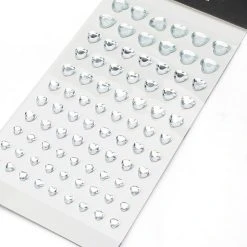 HEART HAIR GEM STICKERS IN SILVER -handbag shop heart hair gem stickers silver 4 4