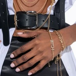 HERE FOR IT BRACELET SET -handbag shop here for it bracelet set gold 1 1