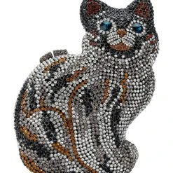 HERE KITTY KITTY RHINESTONE CLUTCH