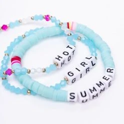 HOT GIRL SUMMER BEADED BRACELET -handbag shop hot girl summer beaded bracelet blue multi 3