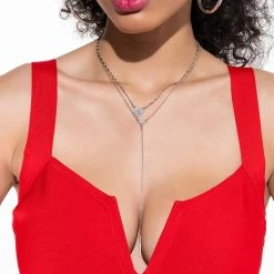 HOW YA FEEL'N PAVE RHINESTONE NECKLACE SET -handbag shop how ya feeln pave rhinestone necklace set silver 1 1