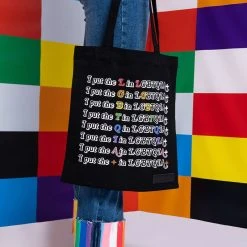 LGBTQIA OVERSIZED CANVAS TOTE -handbag shop i am me lgbtqia oversized canvas tote black 1 1