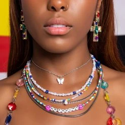 I DONT OWE YOU ANYTHING CANDYLAND NECKLACE SET -handbag shop i dont owe you anything candyland necklace set silver 1 1