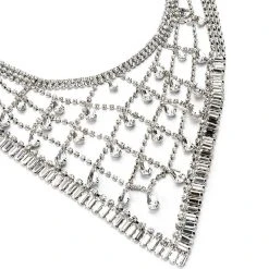I LIKE WHAT I SEE RHINESTONE HANDKERCHIEF CHOKER -handbag shop i like what i see rhinestone handkerchief choker silver 4 4