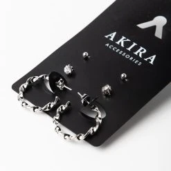 I WANNA BE YOUR LOVER EARRING STUD SET -handbag shop i wanna be your lover earring stud set silver 3