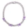 ICED OUT RHINESTONE BUTTERFLY CHAIN NECKLACE -handbag shop iced out chain necklace silver 2 2