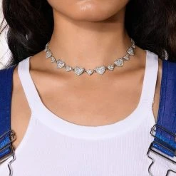 ICY HEART NECKLACE 5 ICY HEART NECKLACE -handbag shop icy heart necklace silver 1 1 c1