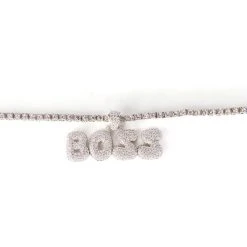 I'M A BOSS BISH ICY NECKLACE -handbag shop im a boss bish icy necklace silver 3 3