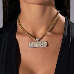 I'M A RICH BISH ICY NECKLACE -handbag shop im a rich bish icy necklace gold 1 1