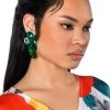 IM JADED ACRYLIC DROP EARRINGS -handbag shop im jaded acrylic drop earrings green 1 1