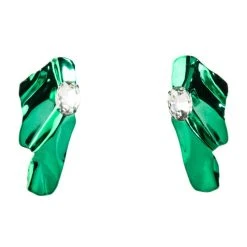 IM JADED ACRYLIC DROP EARRINGS -handbag shop im jaded acrylic drop earrings green 2 2