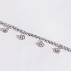 IN THE DETAILS RHINESTONE CZ ANKLET -handbag shop in the details rhinestone cz anklet silver 3 3 c1