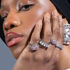 IRRESISTIBLE RING SET -handbag shop irresistible ring set pink multi 1 1