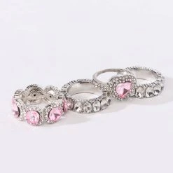 IRRESISTIBLE RING SET -handbag shop irresistible ring set pink multi 3 3