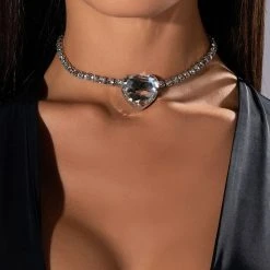 ISN'T SHE LOVELY RHINESTONE CHOKER -handbag shop isnt she lovely rhinestone choker silver 1 1