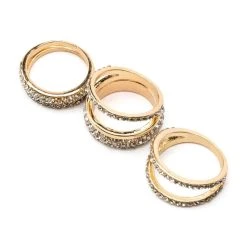 IVY PAVE RING SET -handbag shop ivy pave ring set gold 3 3