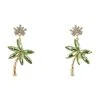 HOLIDAY IN THE SUN PALM TREE EMBELLISHED EARRINGS -handbag shop kea embellished earrings green 2 2