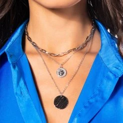 KEEP MY CIRCLE SMALL NECKLACE SET -handbag shop keep my circle small necklace set silver 1 1