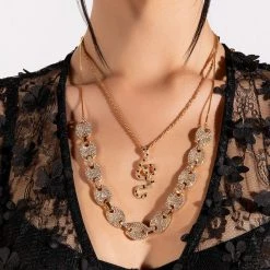 KEEP'N IT REAL NECKLACE SET -handbag shop keepn it real choker set gold 1 1