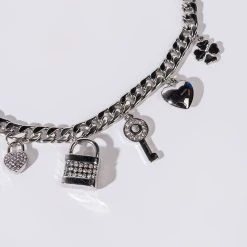 KEY TO MY HEART DAINTY NECKLACE -handbag shop key to my heart dainty necklace silver 3 3