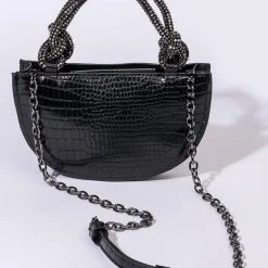 KISS ME MORE SEMI CIRCLE PURSE -handbag shop kiss me more semi circle purse black 4 4