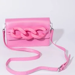 LET YOU GO PINK CHAIN PURSE -handbag shop let you go pink chain purse pink 4 4