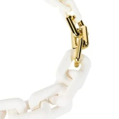 LETS LINK TWO TONE CHAIN NECKLACE -handbag shop lets link two tone chain necklace white 3 3